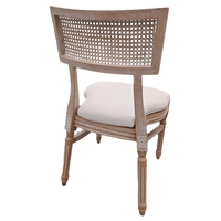 Chaise Francis Franklin empilable à dossier en rotin Cane avec siège en tissu amovible et remplaçable