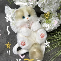 Sac à dos en peluche chat mignon personnalisé, sac d'école en peluche doux, léger, OEM ODM, vente en gros d'usine
