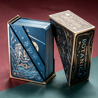 Boîte rigide à découpe diagonale personnalisée OEM pour jeu de tarot avec estampage à chaud doré, bords dorés et guide (matériau papier)
