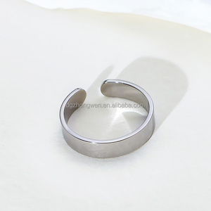 <span class=keywords><strong>Zhongwen</strong></span> เครื่องประดับแฟชั่น316L แหวนเงินสแตนเลสสตีลปรับได้แหวนข้อมือกันน้ำสำหรับชายและหญิง - Product Image 2