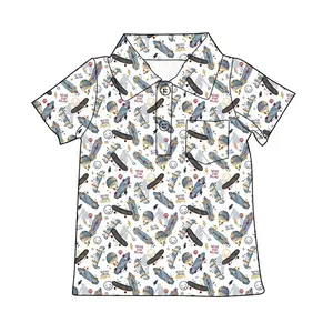 Zomer Gebreide Shirts Baby Jongens Kleding Tops Print Kids Kleding Jongens