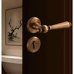 Modern Zinc Alloy Gold Polished Sliding Door <b>Handle</b> with <b>Lock</b> for Villa and Hotel Main Doors - Product Image 2