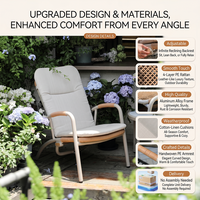 Ensemble de chaises longues d'extérieur inclinables Meiqi avec coussins, résistant aux UV, design moderne, durable, pour piscine, cour, patio