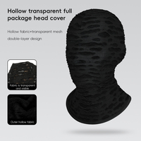 Pasamontañas de malla hueca transpirable y transparente, máscara facial completa, cortavientos, antisudor, forro para casco