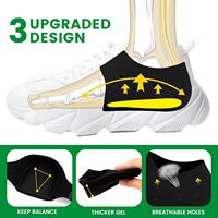 Sol Dalam Sepatu Olahraga Besar Warna Hitam, Nyaman, Bernapas, Pelindung Tumit Gel untuk Plantar Fasciitis, Bantalan untuk Pria & Wanita, Tendinitis Achilles