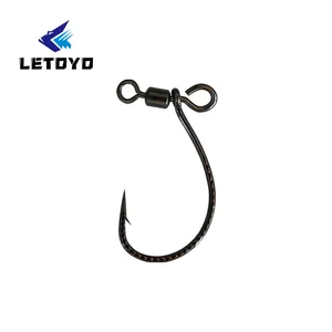 LETOYO WACKY Carp Bass Freshwater Spinner Swivel Hook With Soft Lure Fishing Tackle Fish Hook