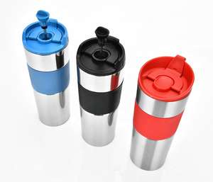 Tasse de voyage double paroi isolée sous vide en acier inoxydable Tasse de voyage Cafetière Vente en gros Joint d'étanchéité Filtre Tasse Camping - Product Image 4
