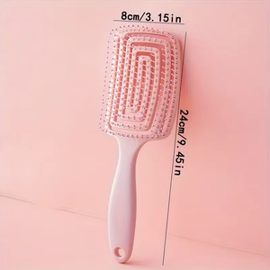 Peigne à cheveux creux pour massage, peigne carré à picots lisses pour cheveux, peigne pour coiffage sec et humide, peigne volumateur - Product Image 5