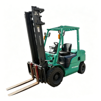 Chariot élévateur diesel Mitsubishi d'occasion de 3 tonnes du Japon avec déplaceur latéral hydraulique, pneus pleins, freinage rapide, levage de mât fluide - Bon prix