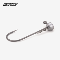 ROVORO Tackle Finesse Extra Wide Gape Mushroom Jig Heads Ned Rig BKK Hook Coated PTFE Lure Fishing for Bass Worm Soft Baits