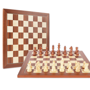 Tablero de Ajedrez Grande Hecho a Mano de Madera de Arce Caoba con Chapa de Madera de 54*54*1.5cm, Tablero de Ajedrez de Gran Tamaño de 21 Pulgadas - Product Image 6