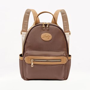 Mini Mochila para Mujer con Logotipo Personalizado, Anti-Salpicaduras, Moderna, con Correa de Cremallera, Microfibra Combinada con Cuero Sintético - Product Image 1