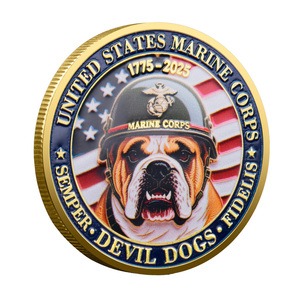 Pièce de monnaie commémorative du 250e anniversaire de la Marine des États-Unis, en fer, impression UV, plaquée, cadeau personnalisé, hommage au Code du marin - Product Image 2