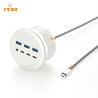 Boîtier de table de conférence multimédia 10 Gbit/s USB 3.0 Type A Type C Câble audio 3,5 mm pour mobilier de bureau intelligent et équipement AV