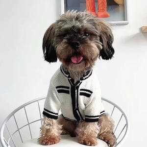 Cardigan de luxe pour animaux de compagnie, col perlé, pull en tricot pour <span class=keywords><strong>chien</strong></span>, style <span class=keywords><strong>chic</strong></span>, <span class=keywords><strong>manteau</strong></span> pour <span class=keywords><strong>chien</strong></span> - Product Image 4