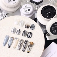 Gel de transfert pour nail art noir et blanc 30g, sans lavage, impression haute saturation, gel de peinture solide pour dégradé et effet blooming
