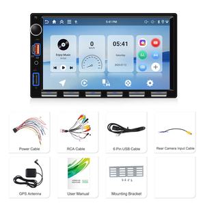 Autoradio Podofo 7'' 4+64G Double Din avec Carplay/Android Auto sans fil, Wifi, GPS, <span class=keywords><strong>USB</strong></span>, Bluetooth, clavier piano, charge rapide, stéréo de voiture - Product Image 5