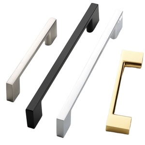 Factory Direct Sale Modern Simple Aluminum Alloy Door Handle American Style <b>Black</b> Shoe Cabinet Wardrobe Cabinet Lengthened - Product Image 2