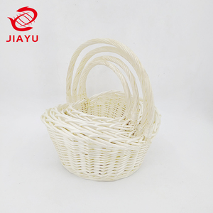 Cesta de mimbre tejida blanca para frutas, bonita cesta de flores para boda con decoración <span class=keywords><strong>natural</strong></span> hecha a mano para el hogar, 10% de descuento, venta al por mayor - Product Image 5