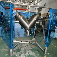Mesin Mixer Blender Bubuk Tipe V 100L Stainless Steel dengan Motor, Gearbox, dan Bearing untuk Industri Makanan dan Kimia, Mixer Tumbler Sanitasi