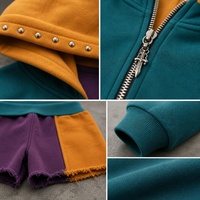 Ensemble de vêtements de sport pour homme en deux pièces, couleur contrastée, 100% coton, style streetwear décontracté, impression OEM