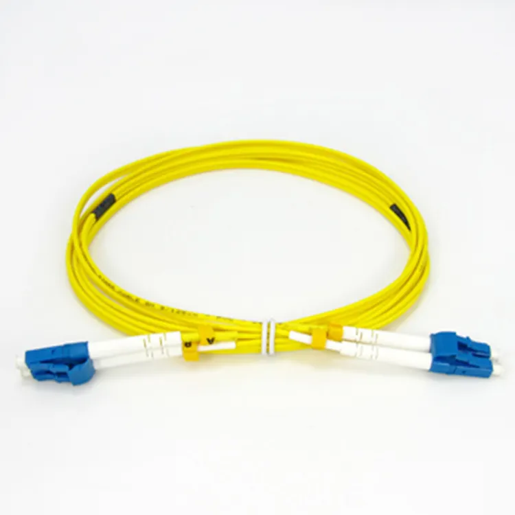 Factory price LC/UPC-LC/UPC Duplex 2.0mm 9/125 singlemode 3M PVC yellow patch cord