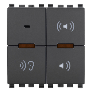 Gray Call <b>Microphone</b> 11.2x9.6x9.8 Cm <b>With</b> <b>Speaker</b> And Mic Icons For Audio Input Output - Product Image 1