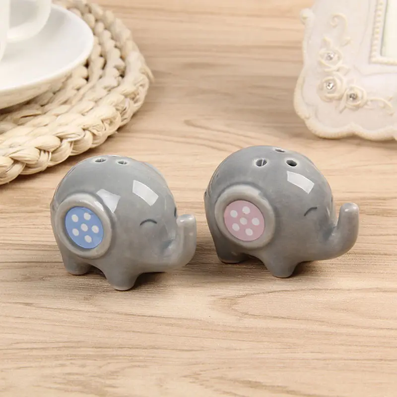 Blue Pink Elephant Salt & Pepper Shakers Set Mini Door Gift Birthday Party Favors Gift for Guests