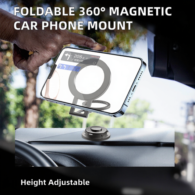 Adhesive Phone Holder Car Foldable Adhesive Phone Mount Multi-functional 360 Rotation Desk Adjustable Height Zinc Alloy Car