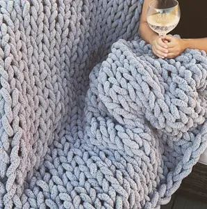 Суперуютное теплое одеяло для зимы, вязаное крючком мягкое Тканое шенильное вязаное одеяло, домашний декор, детское одеяло