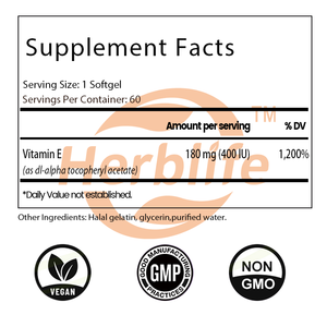 OEM ODM Hot-sale Vitamine <span class=keywords><strong>E</strong></span> <span class=keywords><strong>400</strong></span> IE Softgels (180mg DL-Alpha) - Antioxidant, Haar-, Nagel- & Huidondersteuning, Cardiovasculaire ondersteuning - Product Image 4