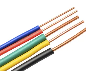 PVC House Wiring Electrical Cable and Wires BV Single Core Single Strand Hard Wire Copper 1.5mm 2.5mm 4mm 6mm 10mm 25 Mm Heating