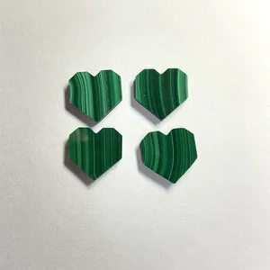 Pierres précieuses de malachite naturelles, couleur verte naturelle, ample, forme de cœur, prix d'usine, nouveau design