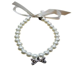 Animais Acessórios Gato Colar De Pérolas Colar Ajustável Pet Jewelry Harness Leash <span class=keywords><strong>Dog</strong></span> Cat Colar De Pérolas Colar - Product Image 1
