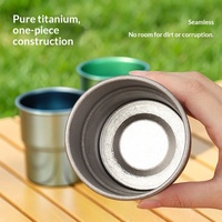 Tasse à café en titane pur, verre à bière, tasse pliable empilable, tasse à thé à double paroi, design moderne minimaliste, 45g, légère, pour l'extérieur et la maison
