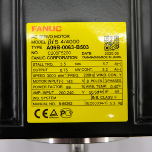Motor AC Fanuc Nuevo y Usado A06B-0063-B503 Trifásico 1.5kW 2000rpm, Envío Rápido - Product Image 4