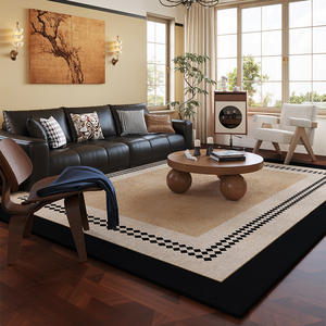 Alfombra de terciopelo belga rectangular con diseño floral, resistente a las manchas, de fibra de poliéster, para uso doméstico, sala de estar, dormitorio. - Product Image 3