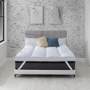 Almohadillas de colchón de Hotel de tela de poliéster 100% Premium, acolchado blanco Natural, cómodo, impermeable, cama Queen/King, Topper para el hogar - Product Image 3