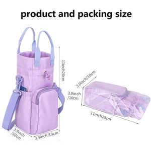 Vente en gros de porte-bouteille d'eau 2-en-1 personnalisé, design bandoulière avec sangle réglable, multifonctionnel pour les activités de plein air - Product Image 3