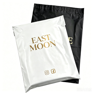 Luxury Matte Beige Poly Mailer Bags with Custom Gold Logo Print, Self Seal <b>Waterproof</b> Courier Bags - Product Image 6