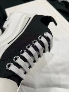 Chaussures décontractées montantes pour femme, version haute M MQ, blanches, à lacets, en toile, nouveau style, plateforme, semelle épaisse, rehaussantes - Product Image 4