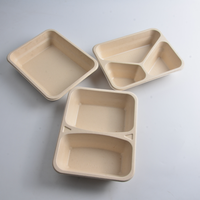 Boîte à lunch divisée biodégradable écologique à 5 compartiments plateau bagasse de canne à sucre jetable pour nouilles nourriture pour bébé chips de pomme de terre