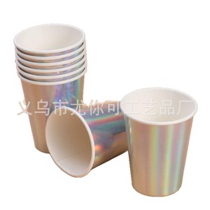 Rainbow Laser Party Tableware Set 60-80 Pcs Disposable Plates Cups Cutlery <b>Tablecloth</b> Birthday Decoration - Product Image 4