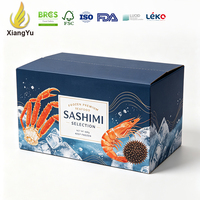 Boîte personnalisée en carton pour fruits de mer surgelés, emballage de vente au détail pour sélection de sashimi, saumon, thon, crevettes, coquilles Saint-Jacques et pour la consommation à domicile