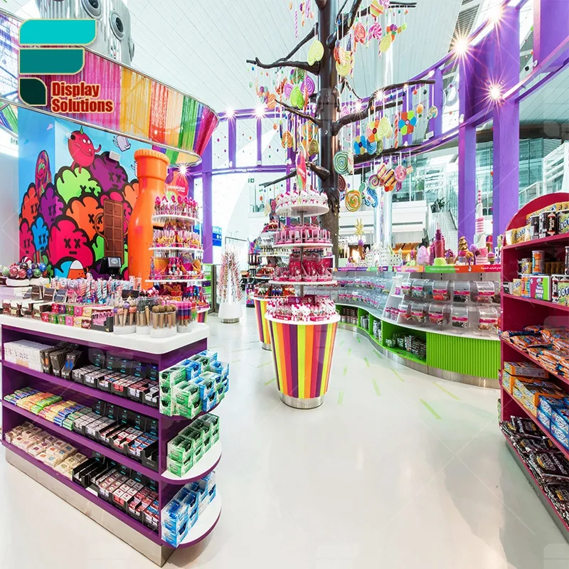 Dreamlike 사탕 가게 사탕 가게 인테리어 디자인 및 장식 가구 사용자 정의