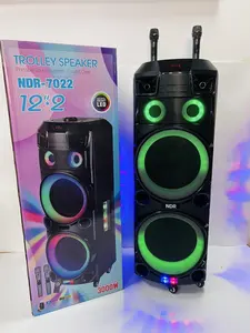 NDR-7022 bocinas portatil partybox מסיבת zvucnik cornetas bluetooh כפול 12 אינץ 100 ואט סאב spker partybox רמקול