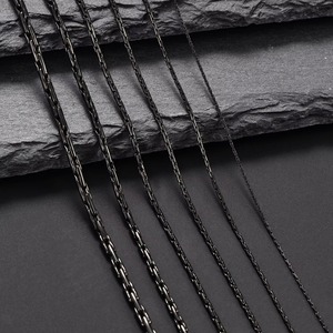 Chaîne fine en acier inoxydable noir de 0,6/0,8/1/1,2/1,8/2,3 mm, collier pour femme et homme, cadeau de fête, bijoux - Product Image 1