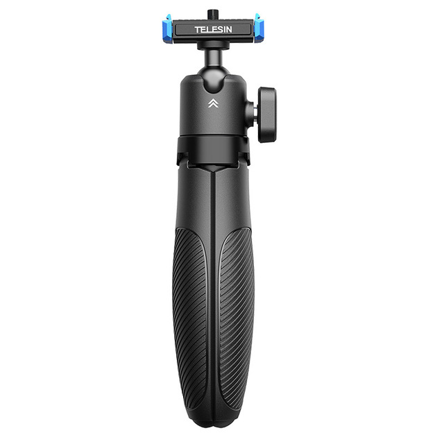 TELESIN 3 in 1 Mini Tripod Hand Grip Selfie Stick Foldable Ball Head Portable for GoPro DJI Action Camera Smartphone Vlog Travel