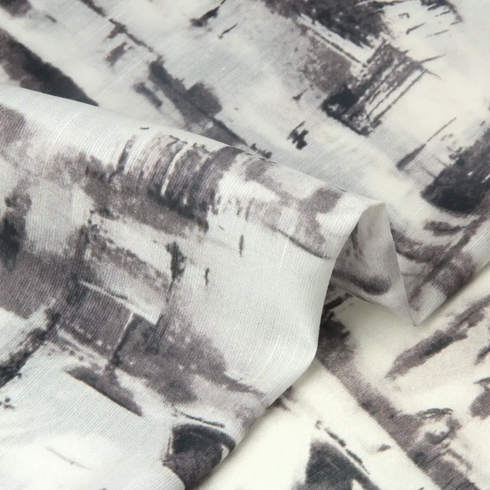 Venta al por mayor de impresión Digital seda de la tela de lino