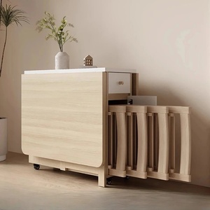 Set Tavolo <span class=keywords><strong>da</strong></span> Pranzo Pieghevole in Legno con Sedie, Design Moderno, Estensibile, Arredamento per <span class=keywords><strong>Cucina</strong></span>, Tavolo per Piccoli Appartamenti - Product Image 1